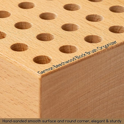 MEEDEN Beechwood Pencil and Brush Holder: 36 Holes Paint Brush Storage - Image 3
