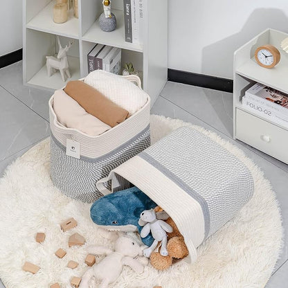Storage Baskets for Clothes Fabric Cotton Rope Storage Basket - Image 5
