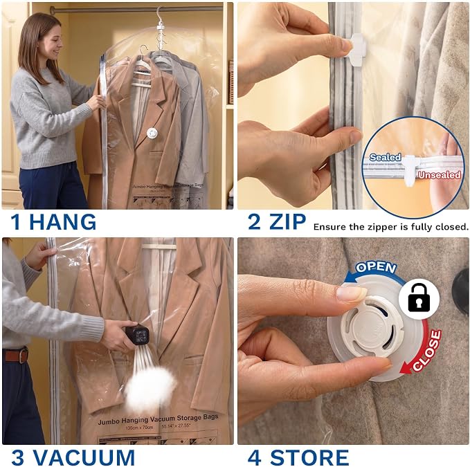 Hanging Vacuum Storage Bags For Clothes - Image 5
