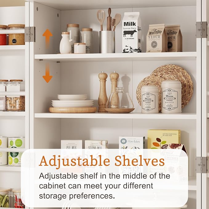 Saudism Pantry Cabinet, Large Cupboard - Image 6