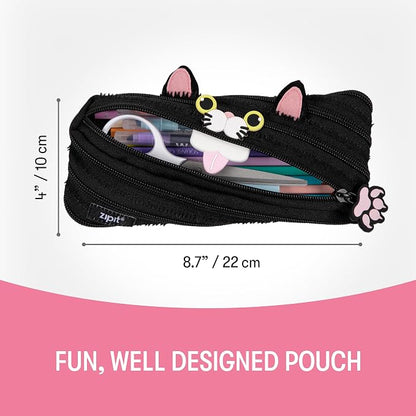 ZIPIT Cat Pencil Case for Girls, Cute Zipper Pouch for Kids Teens, Stationery - Image 4