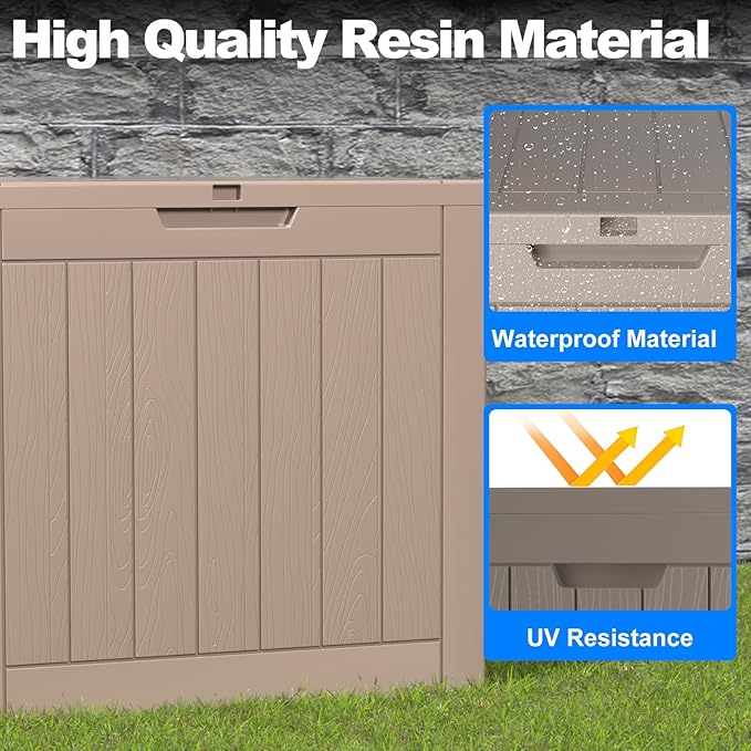 30 Gallon Outdoor Deck Box, Storage Lockable Waterproof Patio Furniture - Image 7