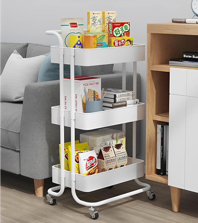Sooyee 3 Tier Utility Cart, Rolling Cart - Image 3