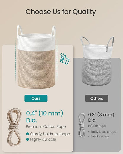SONGMICS Laundry Hamper, Cotton Rope Laundry Basket - Image 4