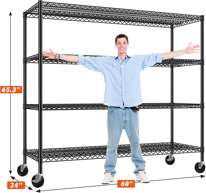 REIBII 60" W Storage Shelves 2878LBS Metal Shelving Unit - Image 3