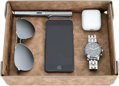 CASIRENA Father's Day Gifts Faux Leather Valet Tray Organizer by CASIRENA