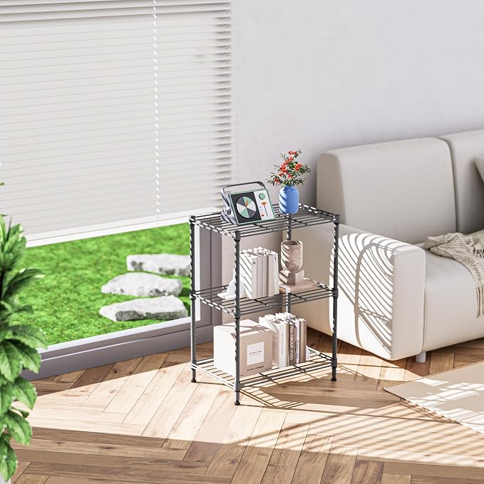 IZEUK 3 Tier Shelf, Heavy Duty Steel Wire Shelving Unit - Image 2