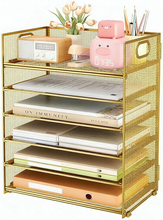 6 Trays Paper Organizer with Handle by SUBEKYU
