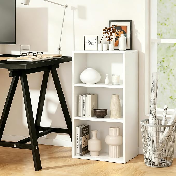 HealSmart 3 Tier Bookcase, Industrial 3 Book Shelf, 9.2" D x 23.8" W x 31.5" H - Image 2