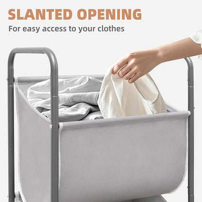 STORAGE MANIAC Vertical Rolling Laundry Hamper, 4 Section Laundry Sorter - Image 3