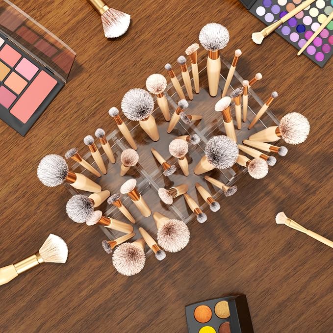 HIIMIEI Clear Makeup Brush Holder Organizer Acrylic 6-Slots Cosmetic Brushes - Image 5