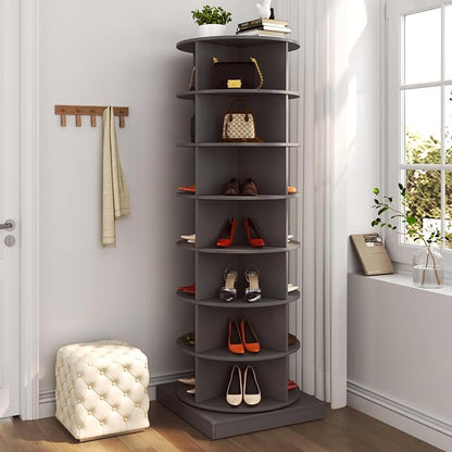 7-Tier Rotating Shoe Rack 360° Revolving Shoe Storage Organizer Free Standing by Goujxcy