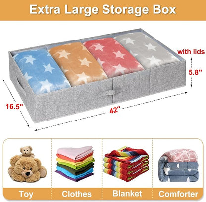 punemi Extra Large Under Bed Storage 65L, 42*16.5*5.8 in Tall underbed storage - Image 5