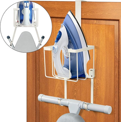 ORLESS Over The Door/Wall Mount Ironing Board Hanger, Laundry Room Iron and - Image 2
