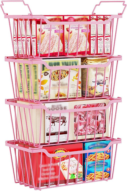 SUNALLY Freezer Organizer Bins, 4 Pack Stackable Chest Freezer Organizer by SUNALLY