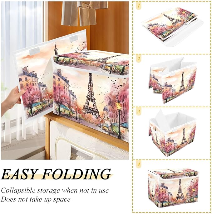 Watercolor Paris Storage Bins - Image 4