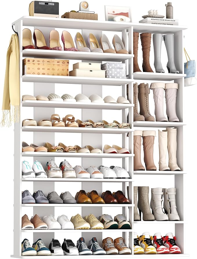 HOMEFORT 10 Tiers Shoe Rack, 50 Pairs Large Shoe Shelf, 61.8" Tall Shoe Tower by HOMEFORT