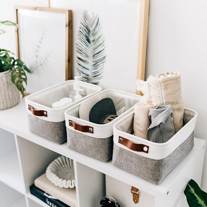 OrganiHaus Small Fabric Storage Baskets - Image 4