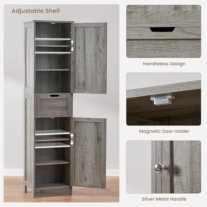 Iwell 67" Tall Bathroom Cabinet - Image 6