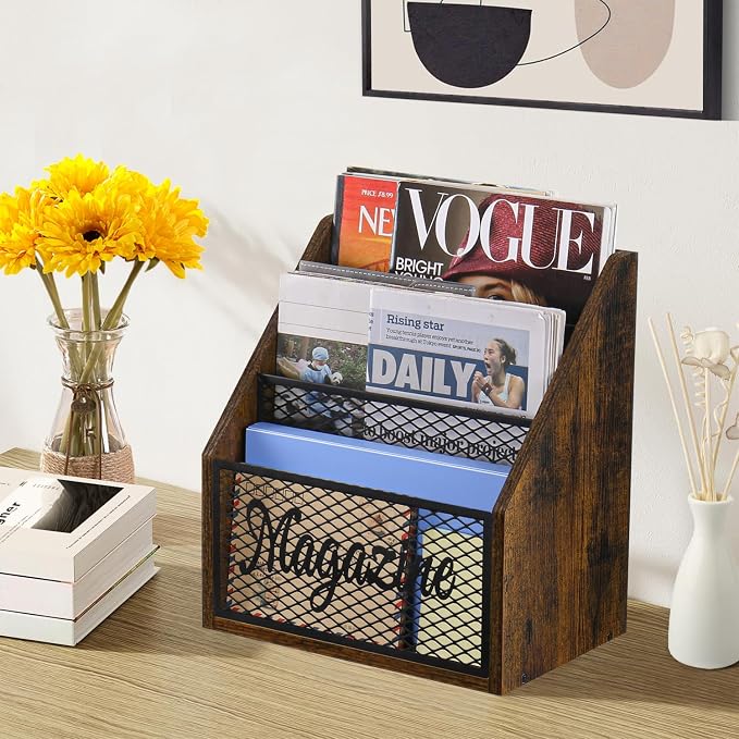 YINMIT Magazine Holder, Stepped 3 Tier Magazine Rack Floor, Magazine Storage - Image 7