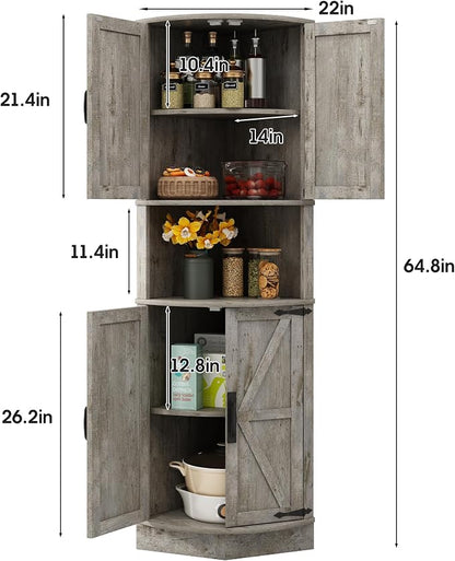 Vabches 64.8" Tall Farmhouse Corner Cabinet - Image 2