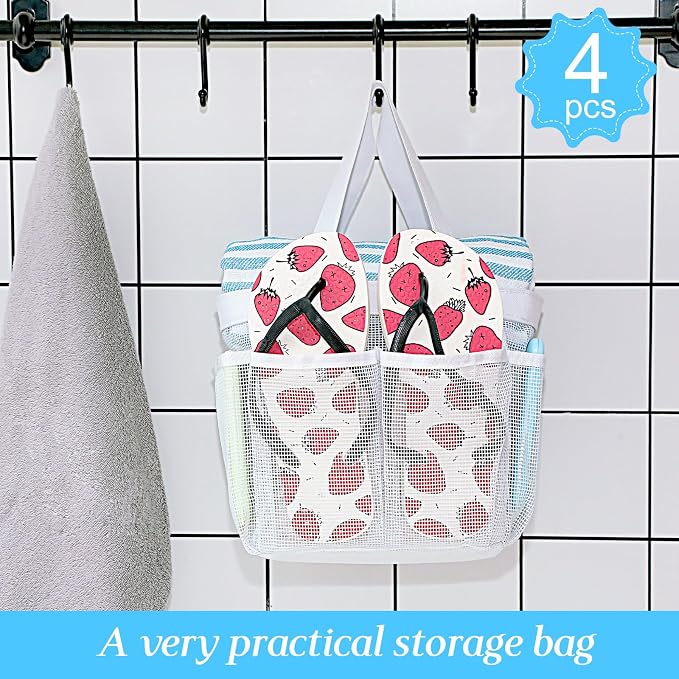 Hillban 4 Pcs Mesh Shower Caddy Portable Shower Caddy - Image 4