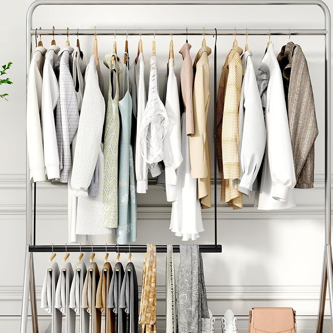 STORAGE MANIAC Hanging Closet Rod, Adjustable Width and Height Closet Hanging - Image 9