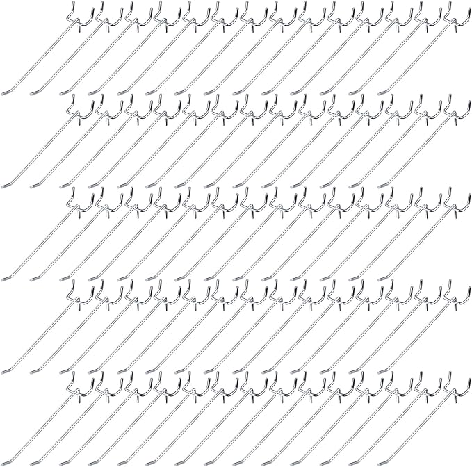 Funrous 100 Pack Peg Board Hooks Stainless Steel Pegboard Hooks Shelving by Funrous