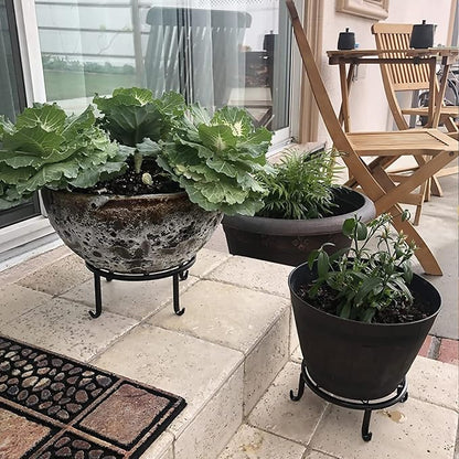 4 Pack Black Metal Potted Plant Stand - Image 4