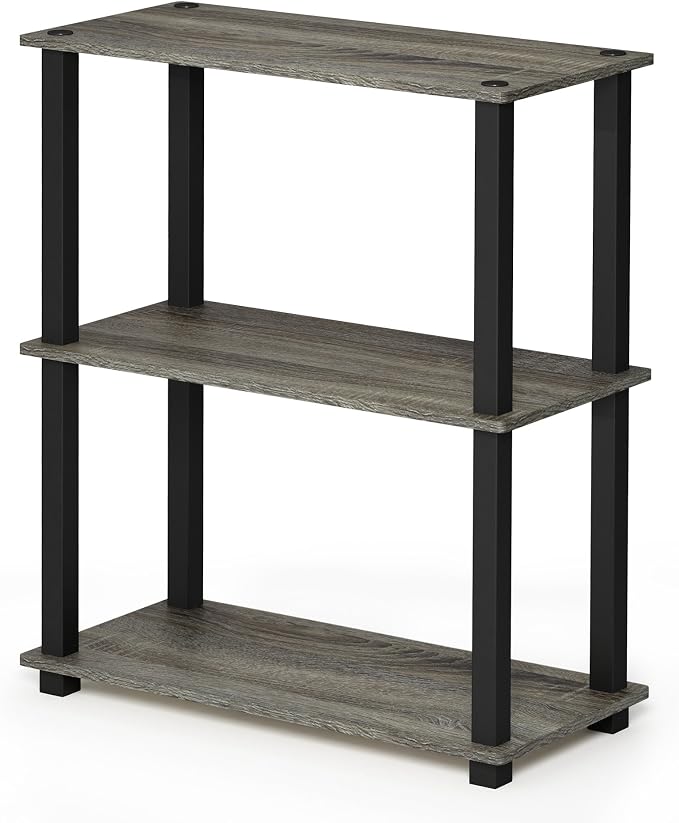 Furinno TURN-S-TUBE Storage Shelves Set of 2, 3-Tier Book Shelf, Corner Shelf - Image 5