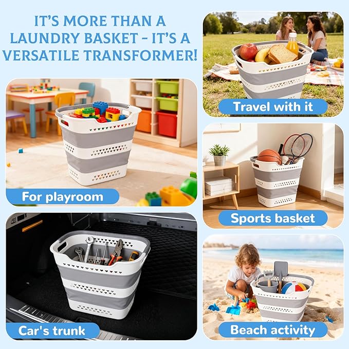 2 Pcs Collapsible Laundry Baskets - Image 7