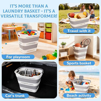 2 Pcs Collapsible Laundry Baskets - Image 7