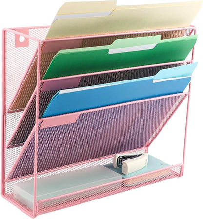 EASEPRES Desk File Organizer Mesh 4-Tier, Hanging Wall Mount Document - Image 7
