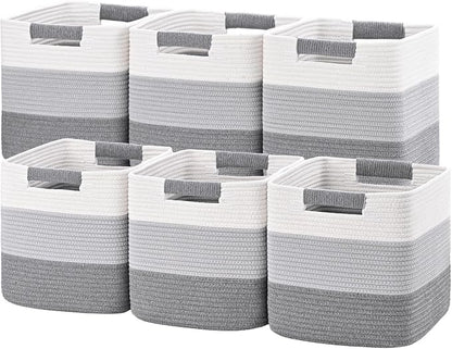 11 Inch Storage Cubes, 6 Pack Cube Storage Bins by Degeyoyo