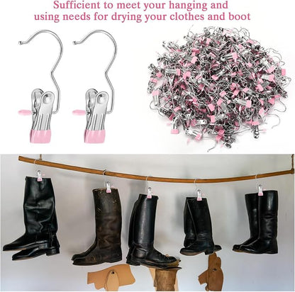 Yinder 250 Pcs Boot Hangers Clips Laundry Hooks Hanging Stainless Steel Clothes - Image 5