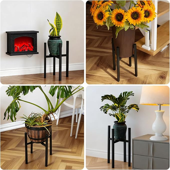 Adjustable Metal Plant Stand Indoor, Fits 9-15 Inch Pots, Mid Century Modern - Image 7