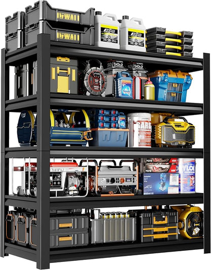 48" W Garage Shelving, 5-Tier Heavy Duty Shelving Unit, 3000LBS Adjustable by Unknown