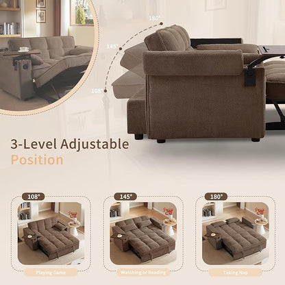 hansones 65'' 3-in-1 Folding Convertible Sofa Bed, Queen Size Pullout Sofa - Image 7
