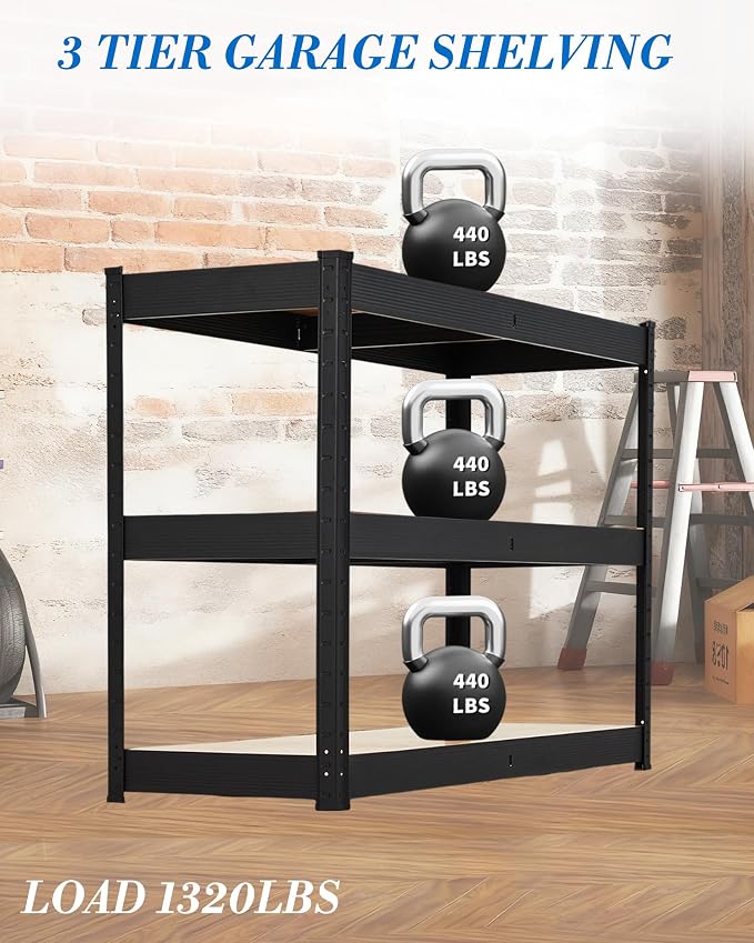 Garage Storage Shelves, Loads 1320 LBS, Metal Storage Utility Racks - Image 7