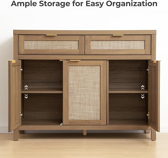 SICOTAS Rattan Sideboard Buffet Cabinet - Image 5