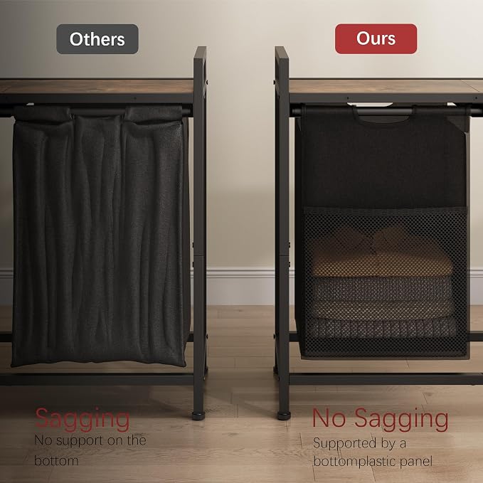 Laundry Hamper with Shelf, Laundry Basket 2 Section, Laundry Sorter with - Image 5