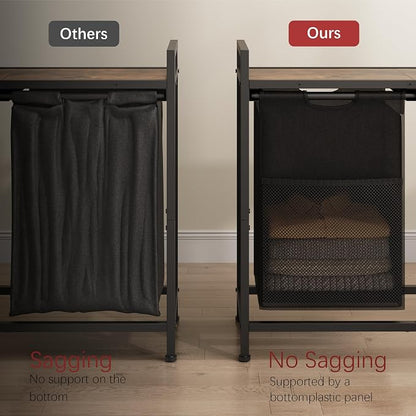 Laundry Hamper with Shelf, Laundry Basket 2 Section, Laundry Sorter with - Image 5