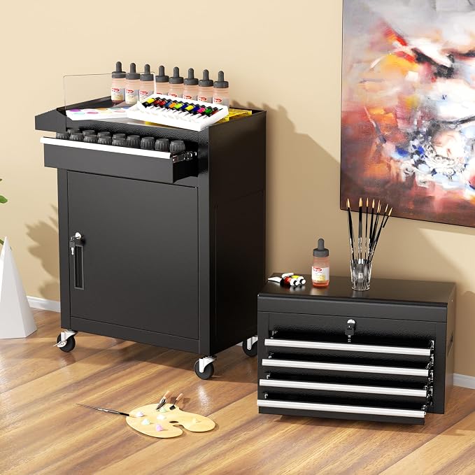 INTERGREAT Rolling Tool Chest, 5-Drawer Tool Box Organizer w/Lockable Wheels & - Image 2