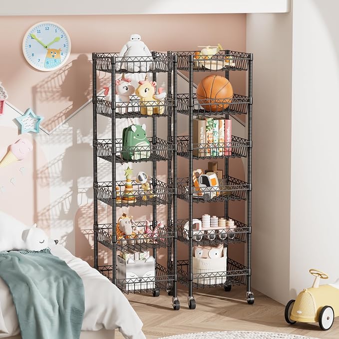 6 Shelves Storage Shelf Wire Closet Bathroom Organizers Metal Pantry Kitchen - Image 9