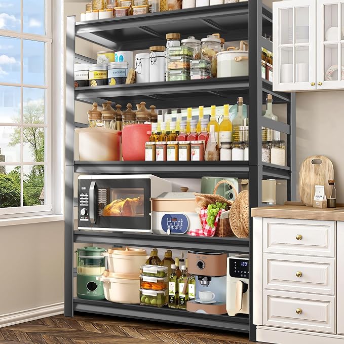 2500LBS Heavy Duty Metal Shelving Unit, 5-Tier Adjustable Kitchen Storage - Image 2