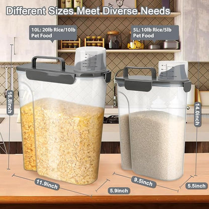 Komzon Rice Storage Containers, Airtight Cereal Containers Storage 20+10 lb - Image 7