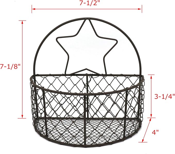 Wall Mounted Chicken Wire Storage Basket Rustic Hanging Wire Bin Organizer - Image 4