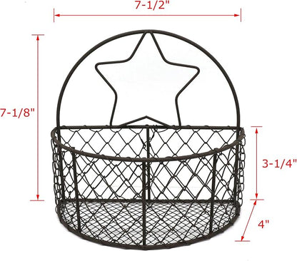 Wall Mounted Chicken Wire Storage Basket Rustic Hanging Wire Bin Organizer - Image 4