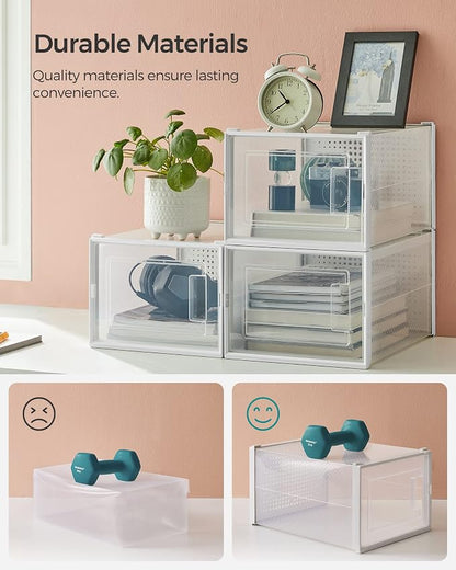 SONGMICS Shoe Boxes, Stackable Clear Plastic Boxes - Image 4