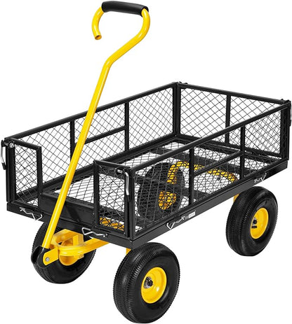 VIVOHOME Heavy Duty 880 Lbs Capacity Mesh Steel Garden Cart Folding Utility by VIVOHOME